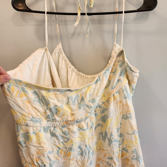 BP. Nordstrom NWT Teal Ivory Zel Floral Halter Slipdress - Picture 11 of 11